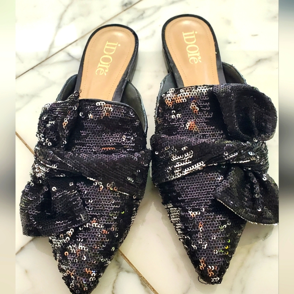 IDORE - size 10- Mules/shoes sequin flats